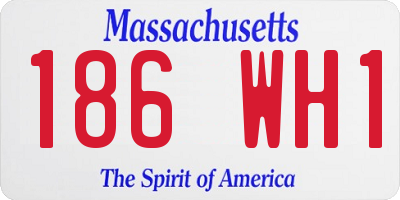 MA license plate 186WH1
