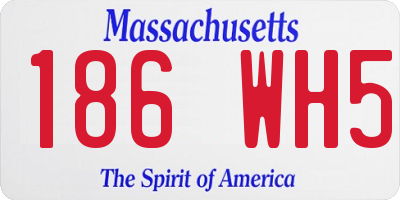 MA license plate 186WH5