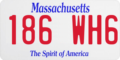 MA license plate 186WH6
