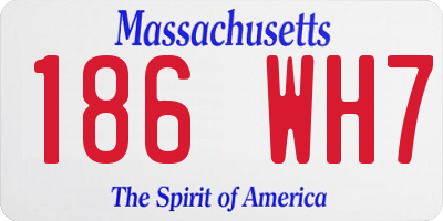 MA license plate 186WH7