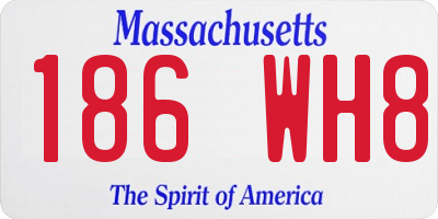 MA license plate 186WH8