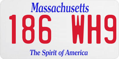 MA license plate 186WH9