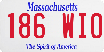 MA license plate 186WI0