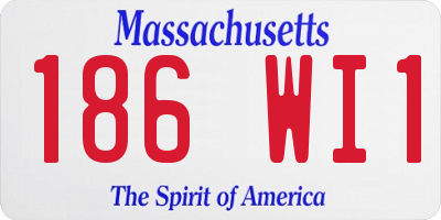 MA license plate 186WI1