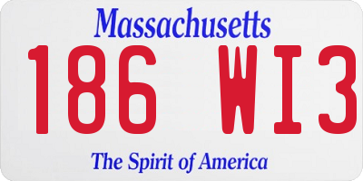 MA license plate 186WI3