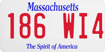 MA license plate 186WI4