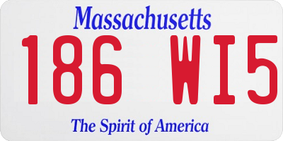 MA license plate 186WI5