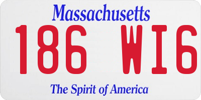 MA license plate 186WI6