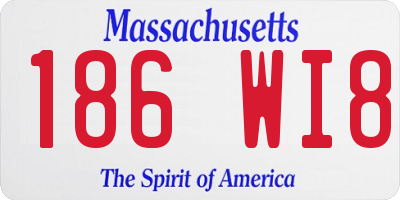 MA license plate 186WI8