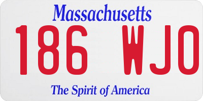 MA license plate 186WJ0