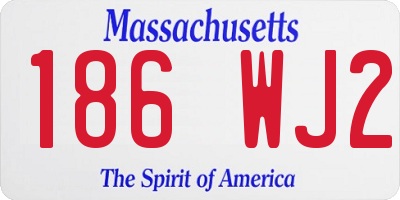MA license plate 186WJ2