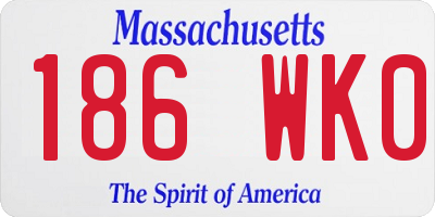 MA license plate 186WK0