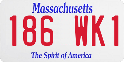 MA license plate 186WK1