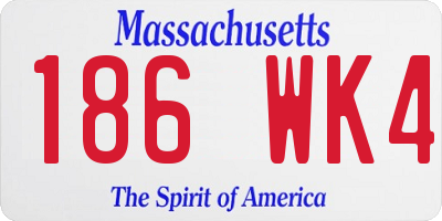 MA license plate 186WK4