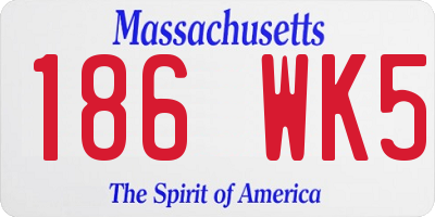 MA license plate 186WK5