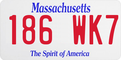 MA license plate 186WK7