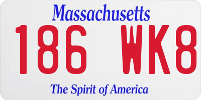 MA license plate 186WK8