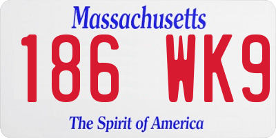MA license plate 186WK9