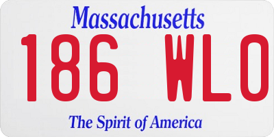 MA license plate 186WL0