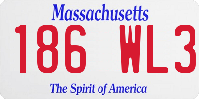 MA license plate 186WL3