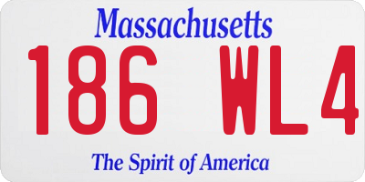MA license plate 186WL4