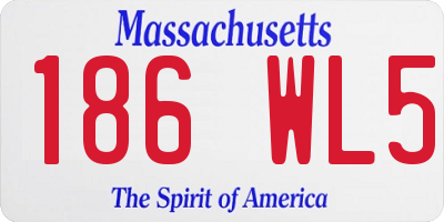 MA license plate 186WL5