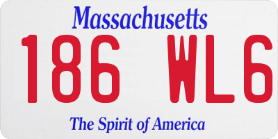 MA license plate 186WL6
