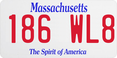 MA license plate 186WL8