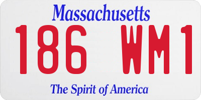 MA license plate 186WM1