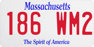 MA license plate 186WM2