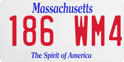 MA license plate 186WM4