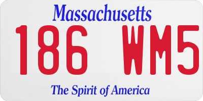 MA license plate 186WM5