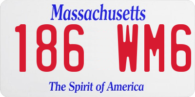 MA license plate 186WM6