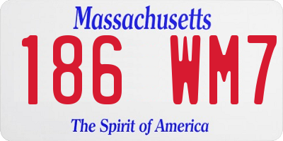 MA license plate 186WM7