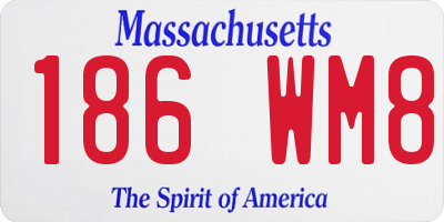 MA license plate 186WM8