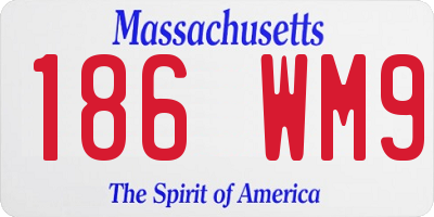 MA license plate 186WM9