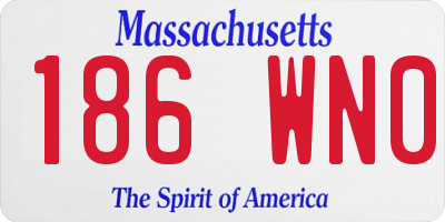 MA license plate 186WN0