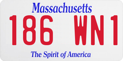MA license plate 186WN1