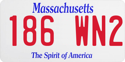 MA license plate 186WN2