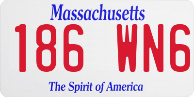 MA license plate 186WN6