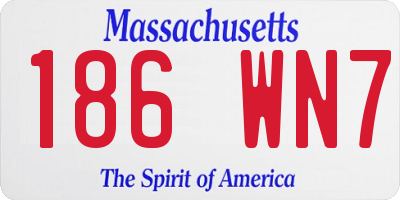 MA license plate 186WN7