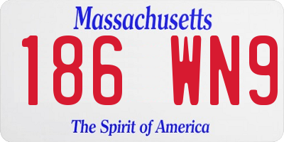 MA license plate 186WN9