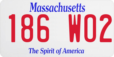 MA license plate 186WO2