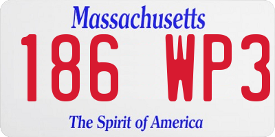 MA license plate 186WP3
