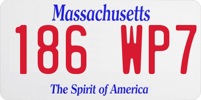 MA license plate 186WP7