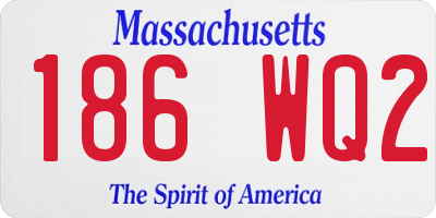 MA license plate 186WQ2
