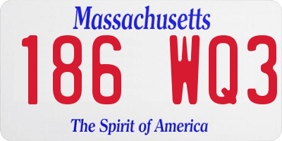 MA license plate 186WQ3