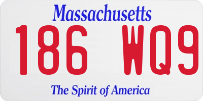 MA license plate 186WQ9