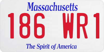 MA license plate 186WR1
