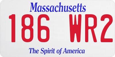 MA license plate 186WR2